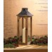 Large Simple Metal Top Wooden Lantern